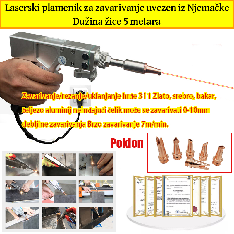 Lanternă laser multifuncțională de 4000 W (aur/argint/cupru/fier/aluminiu/oțel inoxidabil) grosime de sudură 0-10 mm (sudură/tăiere două în unu)