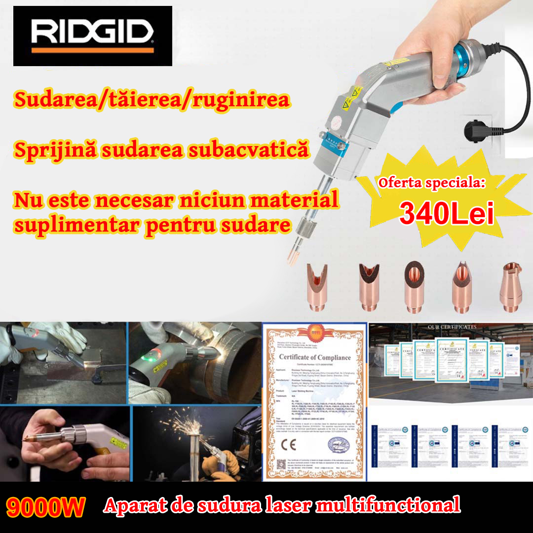 Lanternă laser multifuncțională de 9000 W (aur/argint/cupru/fier/aluminiu/oțel inoxidabil) grosime de sudură 0-20 mm (sudură/tăiere două în unu)