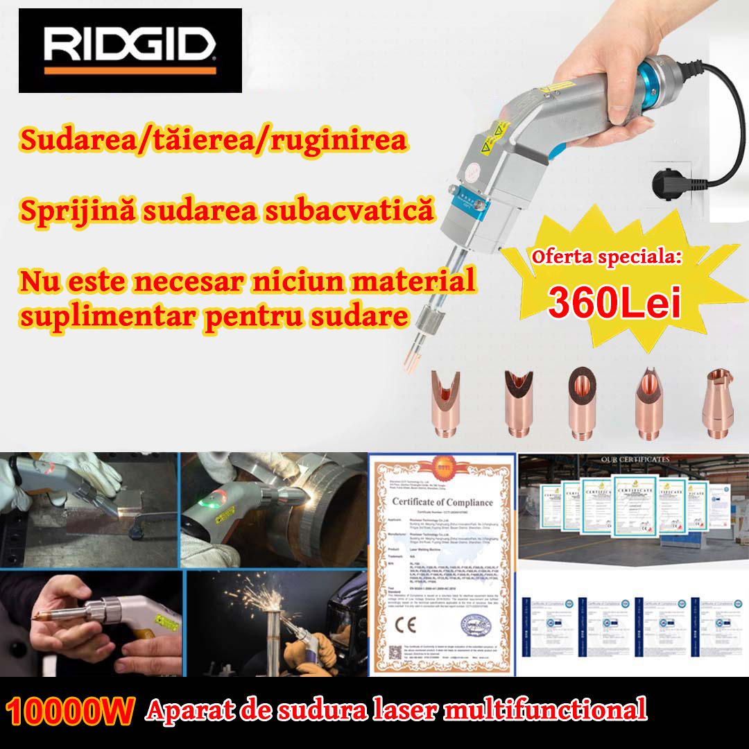 Lanternă laser multifuncțională de 10000 W (sudură aur/argint/cupru/fier/aluminiu/oțel inoxidabil) grosime de sudură 0-30 mm (sudură trei-în-unul/tăiere/îndepărtare rugină)